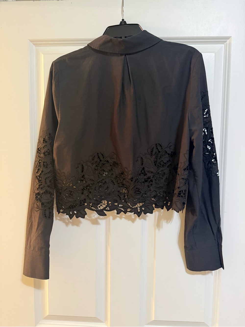 Lagence medium button down drop shirt black lace nwt - Picture 5 of 5